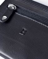 Foto de Monedero de piel vacuno con cremallera negro