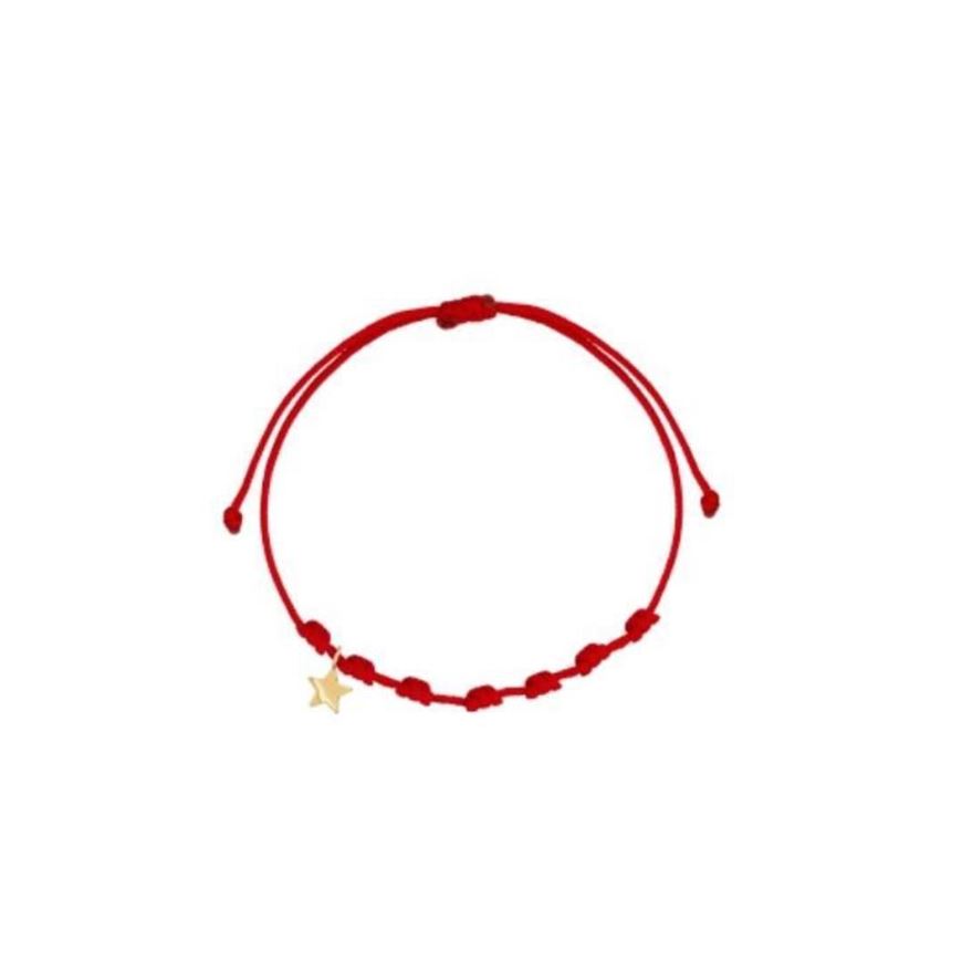 Foto de Pulsera 7 nudos Estrella mini nylon en oro amarillo 18kt