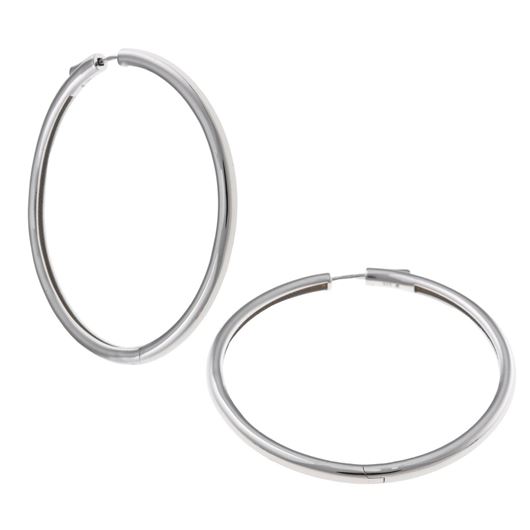 Foto de Pendientes plata rodio aro tubo redondo