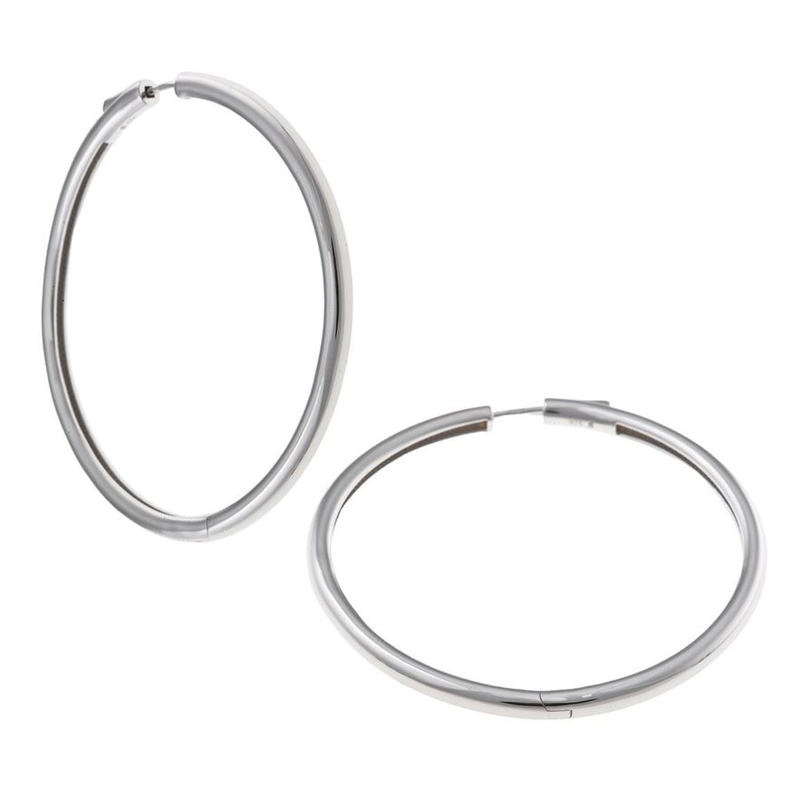 Foto de Pendientes plata rodio aro tubo redondo