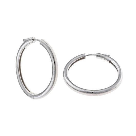 Foto de Pendientes plata rodio aro tubo redondo