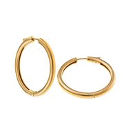 Foto de Pendientes plata chapado dorado aro tubo redondo