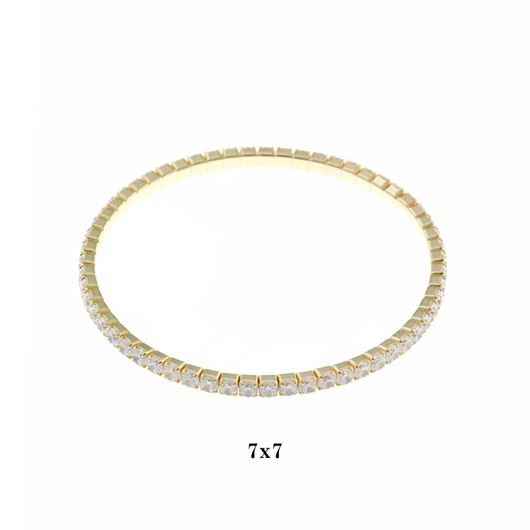 Foto de Pulsera plata chapado dorado circonitas blancas brillantes