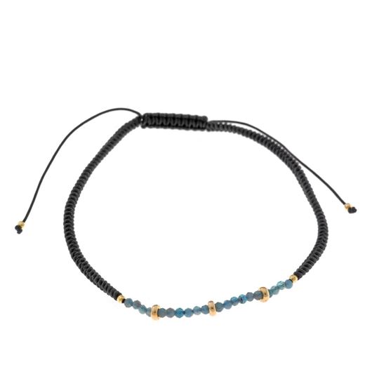 Foto de Pulsera plata chapado dorado apatita bolitas facetadas