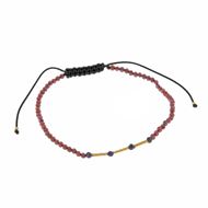 Foto de Pulsera plata chapado dorado garnet y zafiro