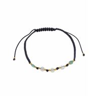 Foto de Pulsera plata chapado dorado cridoprasa ovalos bolitas