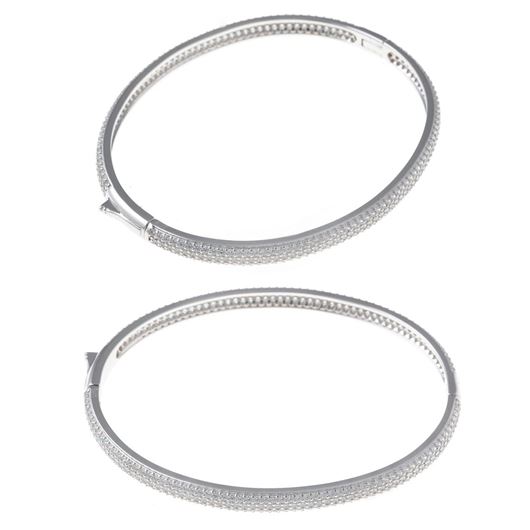 Foto de Pulsera caña plata rodio circonitas blancas brillantes