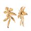 Foto de Pendientes plata chapado dorado pétalos diamantados