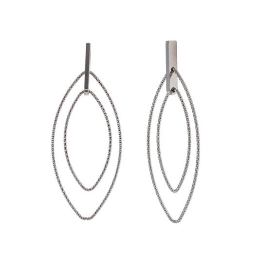 Picture of Pendientes plata rodio dos elipses diamantados