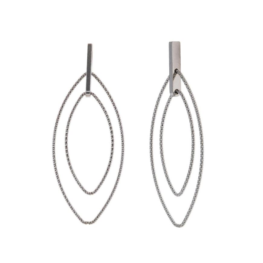 Foto de Pendientes plata rodio dos elipses diamantados