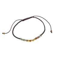 Foto de Pulsera plata chapado dorado turmalina verdes y rosas