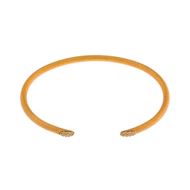 Foto de Pulsera caña plata chapado dorado circonitas blancas