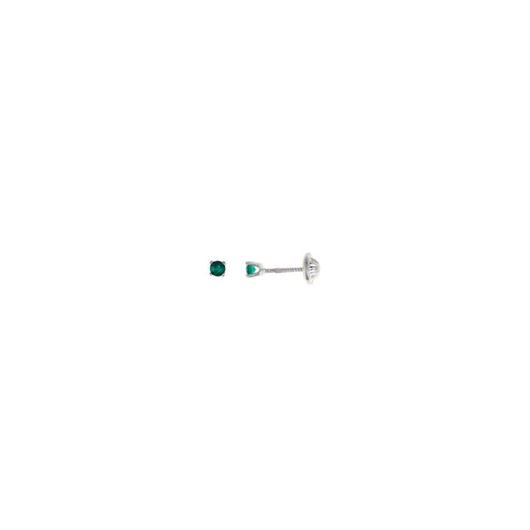 Picture of Pendientes plata rodio circonita nano verde brillante