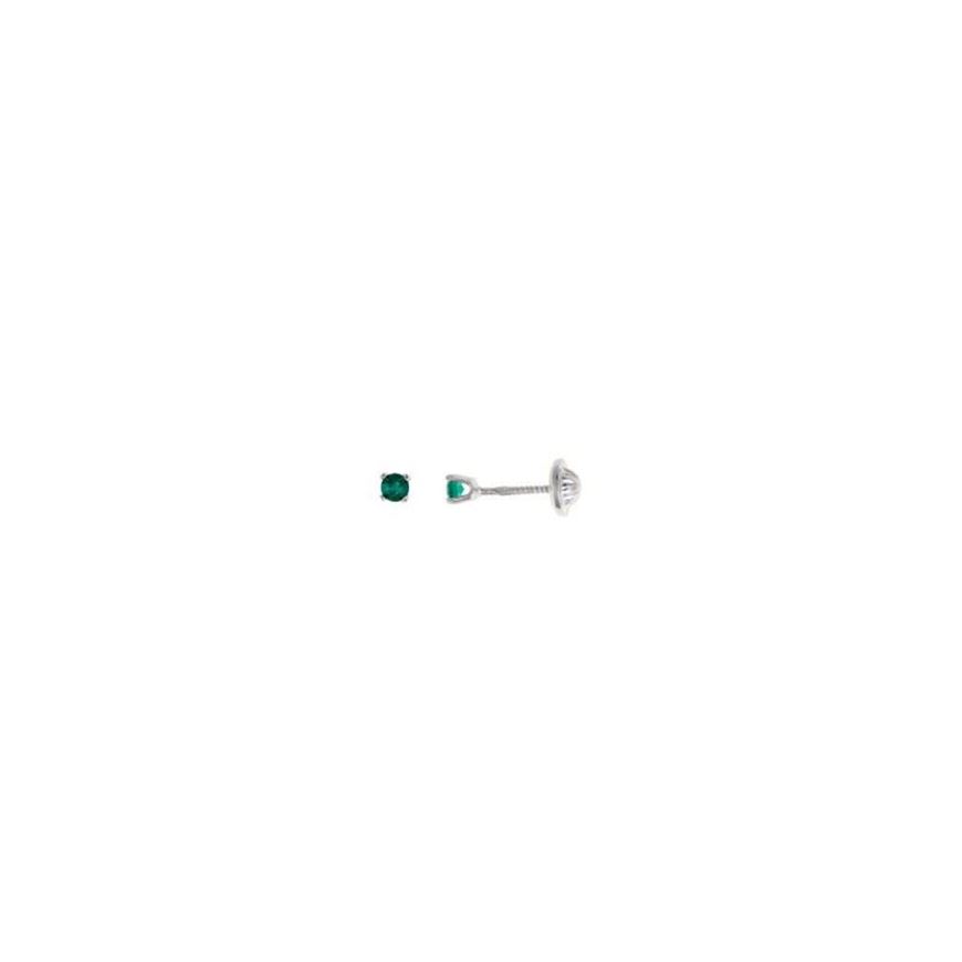 Foto de Pendientes plata rodio circonita nano verde brillante
