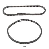 Foto de Pulsera plata chapado rutenio cuadrados circonitas negras