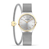 Foto de Set reloj Classic plateado pulido 31mm con pulsera corazón