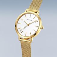 Foto de Set Reloj Bering acero baño oro pulido 34mm