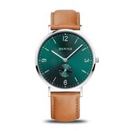 Picture of Reloj Bering acero esfera verde y correa piel marrón 40mm