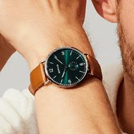 Picture of Reloj Bering acero esfera verde y correa piel marrón 40mm