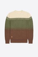 Foto de Jersey cuello redondo tricolor de lana, alpaca y mohair