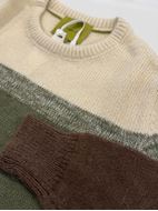 Foto de Jersey cuello redondo tricolor de lana, alpaca y mohair