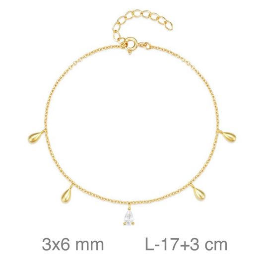 Foto de Pulsera plata baño oro gotas circonita
