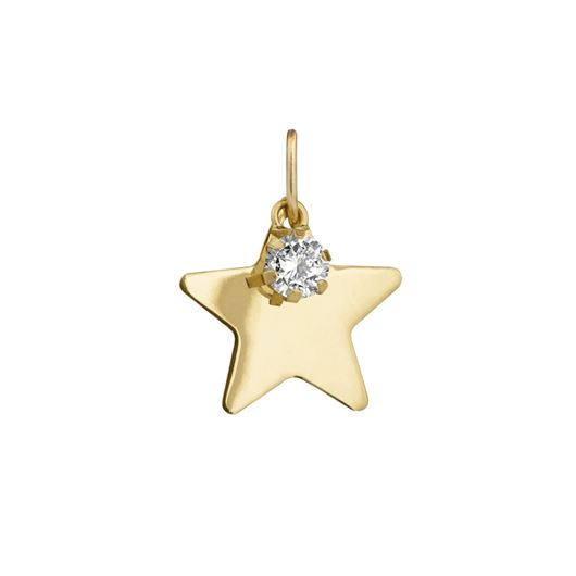 Picture of Colgante Estrella de oro amarillo 18kt y circonita blanca brillante