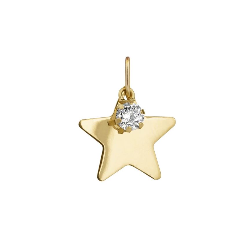 Foto de Colgante Estrella de oro amarillo 18kt y circonita blanca brillante