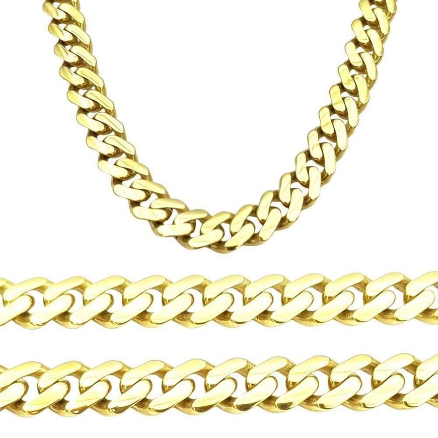 Foto de Cadena eslabón barbado especial en oro amarillo 18kt, grosor 9,50mm, lontitud 60cm, cierre de caja