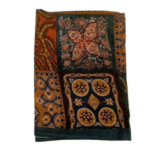 Foto de Foulard estampado geométrico multicolor 100% lana 70x200cm