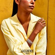 Foto de Pulsera Blink plata chapado dorado circonitas brillantes paraiba 15+3cm