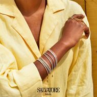 Foto de Pulsera Blink plata chapado dorado circonitas brillantes paraiba 15+3cm