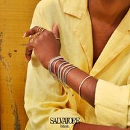 Foto de Pulsera Blink plata chapado dorado circonitas brillantes paraiba 15+3cm