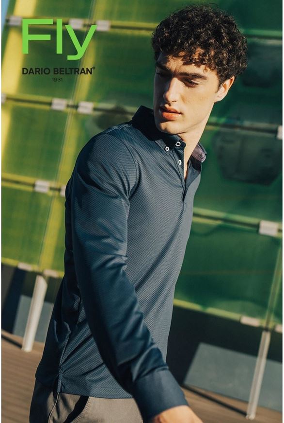 Foto de Polo manga larga microestructura verde oscuro