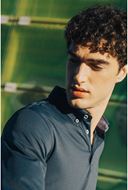 Foto de Polo manga larga microestructura verde oscuro