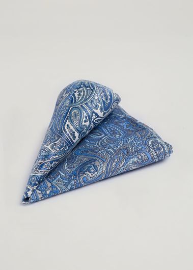 Foto de Pañuelo bolsillo estampado paisley tonos azules