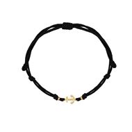 Foto de Pulsera 7 nudos nylon negro Ancla de la suerte en oro amarillo 18kt