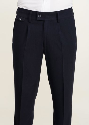 Foto de Pantalón slim confort afranelado con pinza delantera y cinturilla ancha