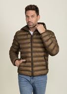 Foto de Parka acolchada marrón con capucha en tejido confortable