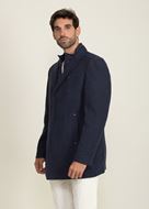 Foto de Abrigo super slim fit de espiga azul con pecherín desmontable