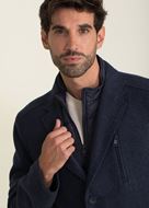 Foto de Abrigo super slim fit de espiga azul con pecherín desmontable