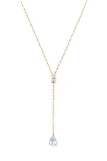 Foto de Gargantilla Y en oro amarillo 18 kt con circonitas y gota azul