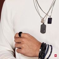 Foto de Cadena acero con plata estilo militar