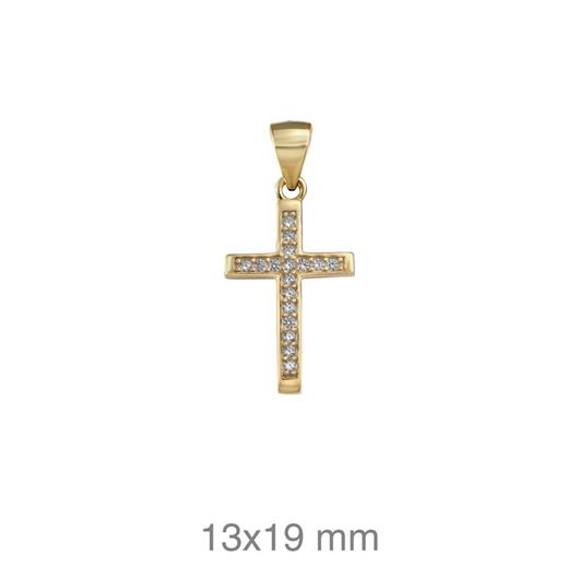 Foto de Cruz plata baño oro con circonitas
