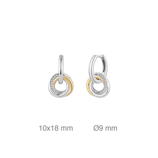 Foto de Pendientes plata aro bicolor y circonitas