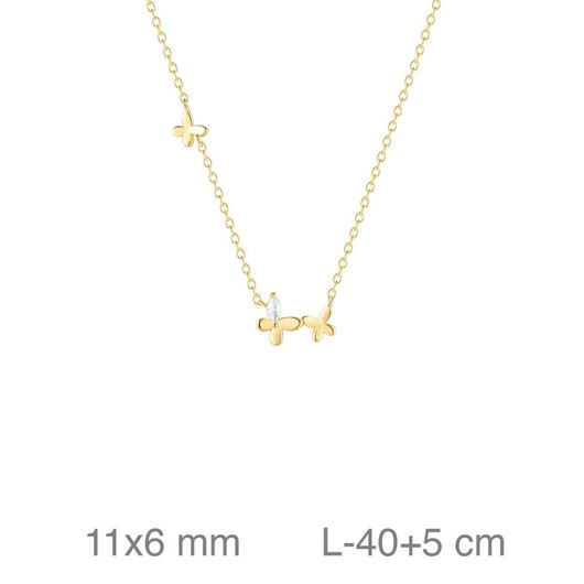 Foto de Gargantilla plata baño oro mariposas