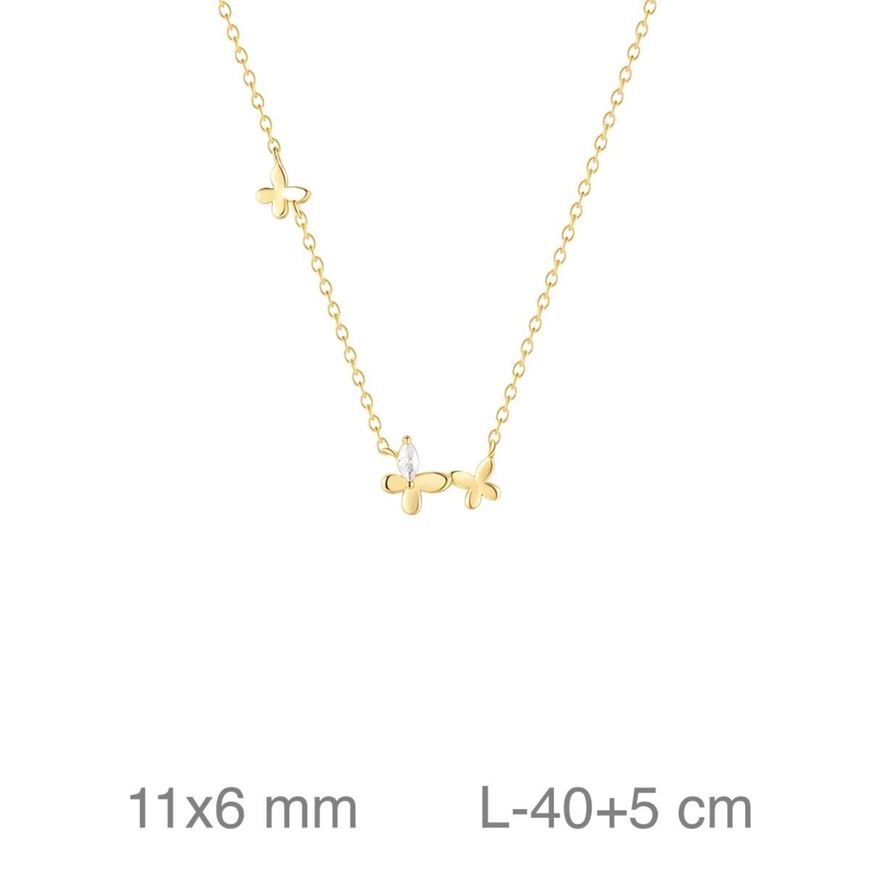 Foto de Gargantilla plata baño oro mariposas