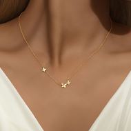 Foto de Gargantilla plata baño oro mariposas