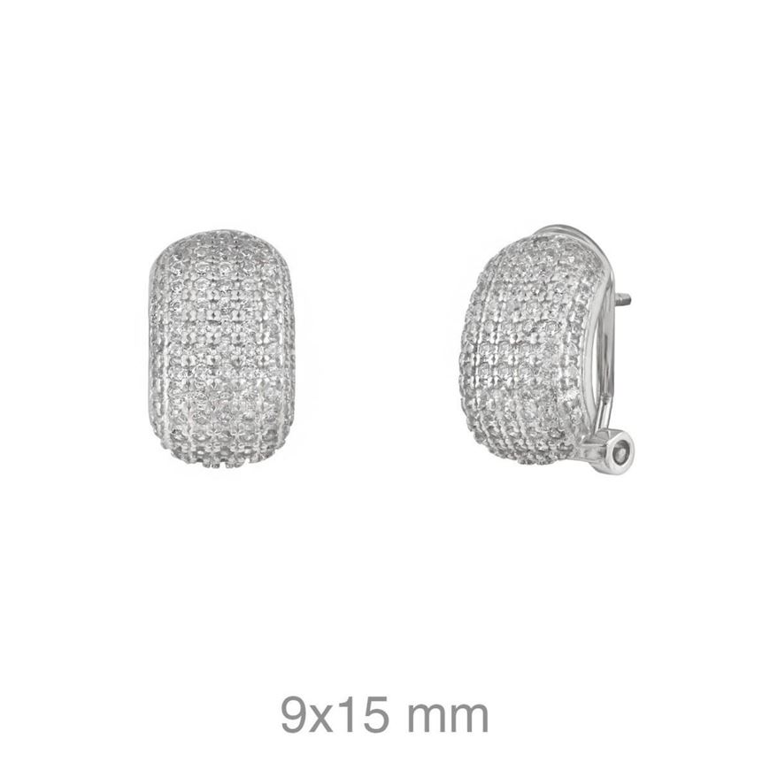 Foto de Pendientes plata con circonitas y cierre omega