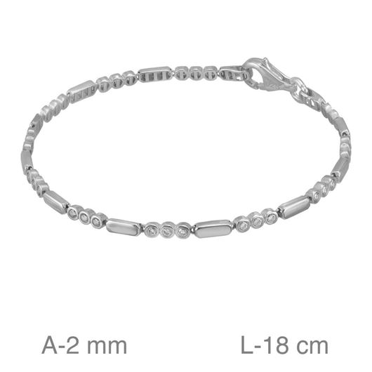 Foto de Pulsera de plata con chatones y baguets